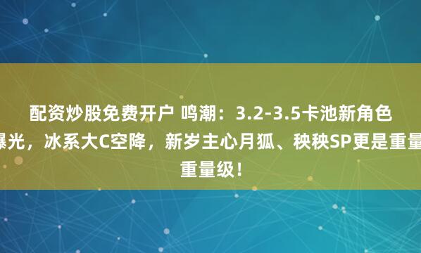 配资炒股免费开户 鸣潮：3.2-3.5卡池新角色全曝光，冰系大C空降，新岁主心月狐、秧秧SP更是重量级！